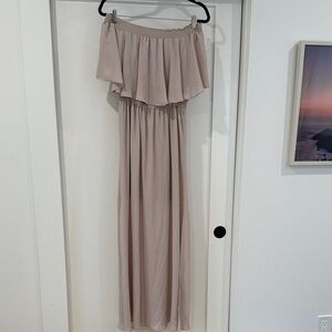 Show Me Your MuMu Off the Shoulder Nude/Light Pink Dress